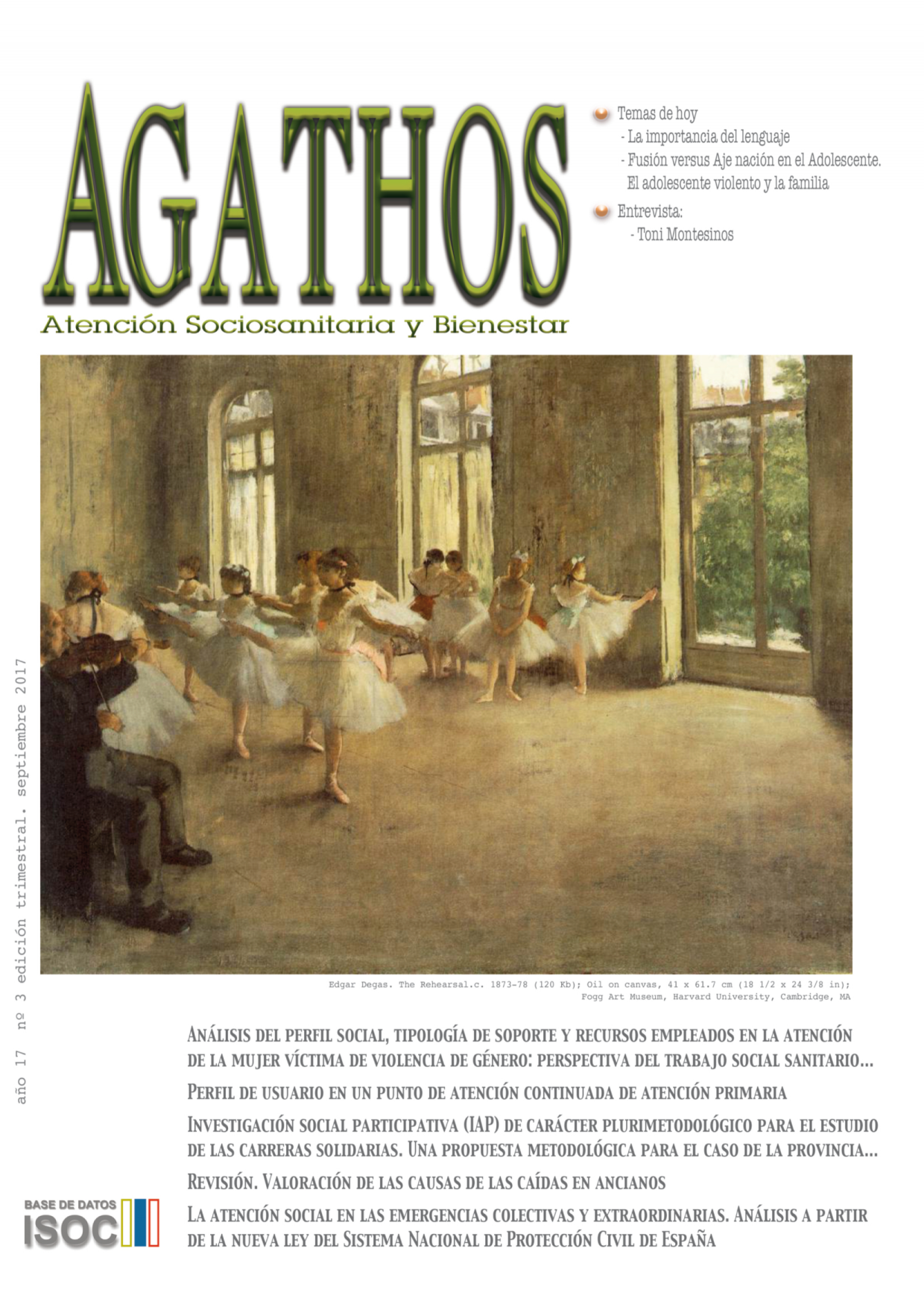 Revista Agathos 2017 nº3 portada